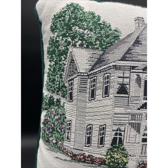 Riverdale Decorative Tapestry Throw Pillow Victorian House Christmas Theme 15" - Picture 5 of 6